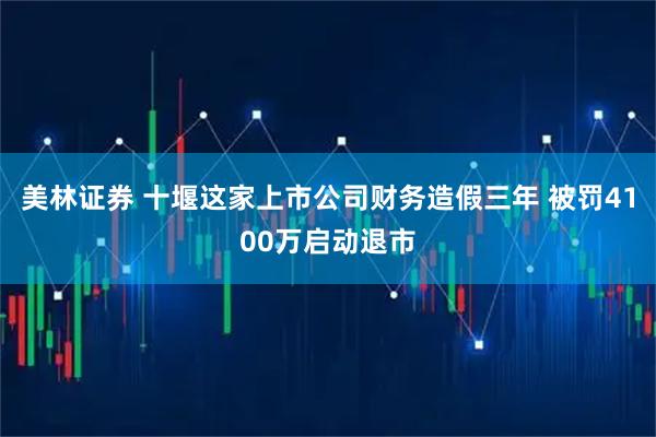 美林证券 十堰这家上市公司财务造假三年 被罚4100万启动退市