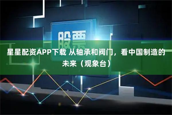 星星配资APP下载 从轴承和阀门，看中国制造的未来（观象台）